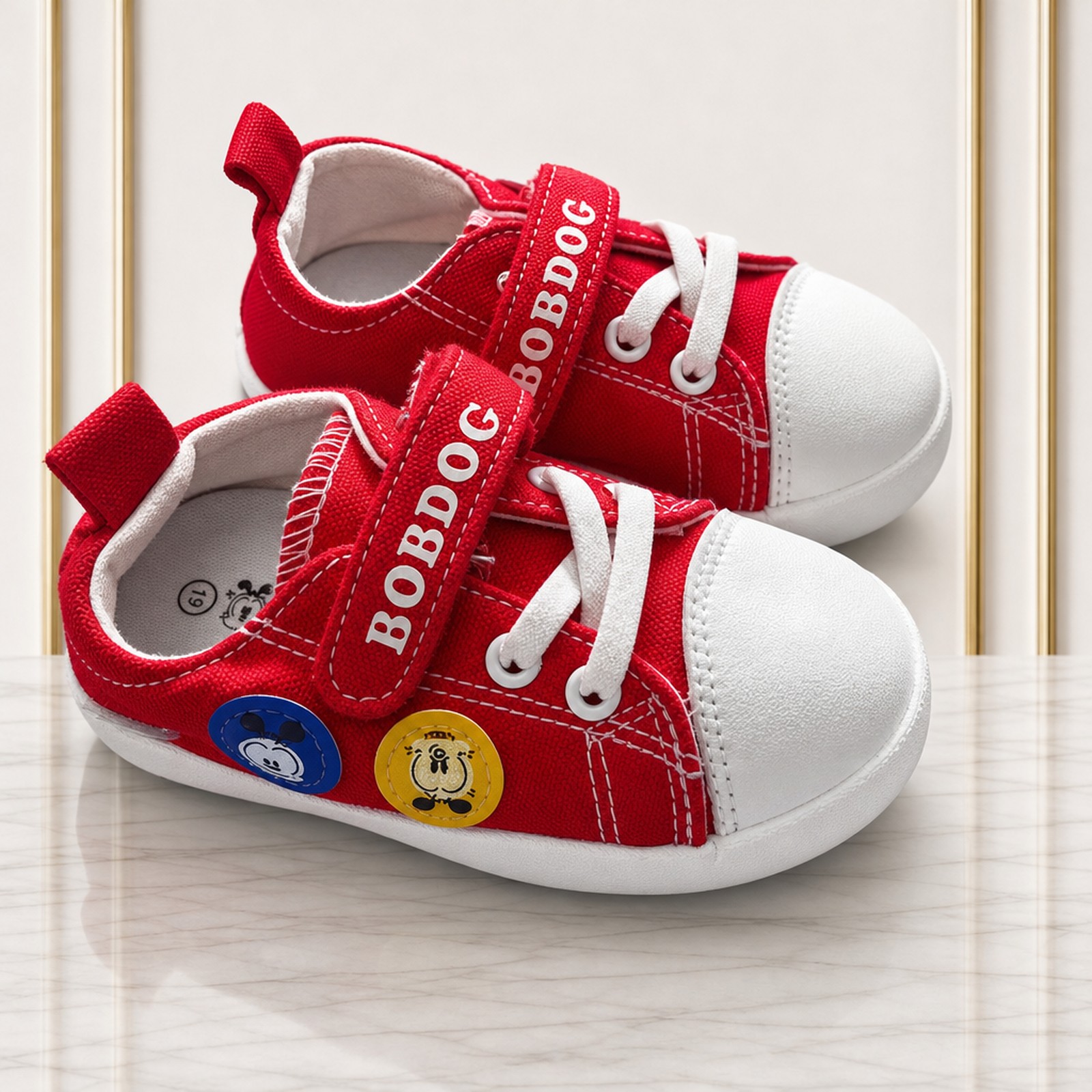 Size-19 Kids Dress Canvas Sneakers For Boys 6 to 15 months - Image 3