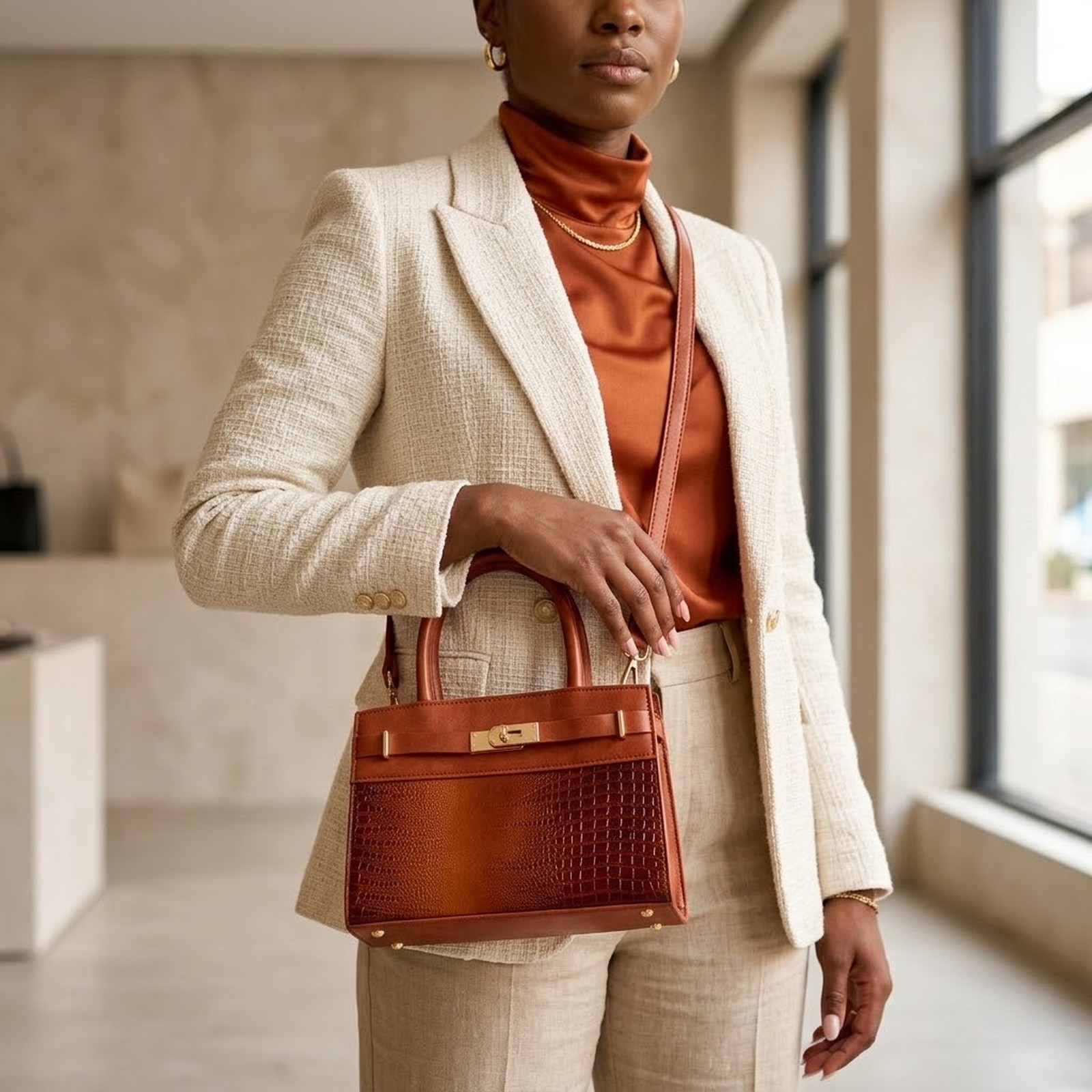 Ladies Crocky Fashion Shoulder Bag - Image 4