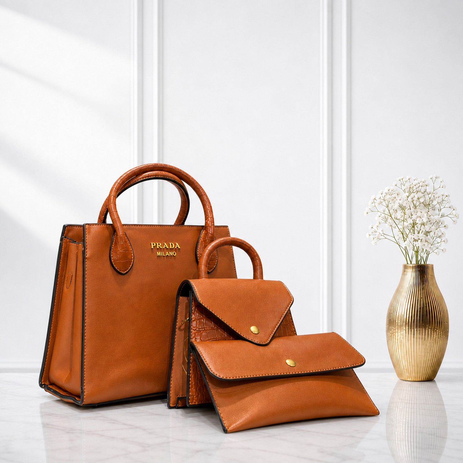 Fashionable Italian Designer Ladies Bag 3in1 - Image 2