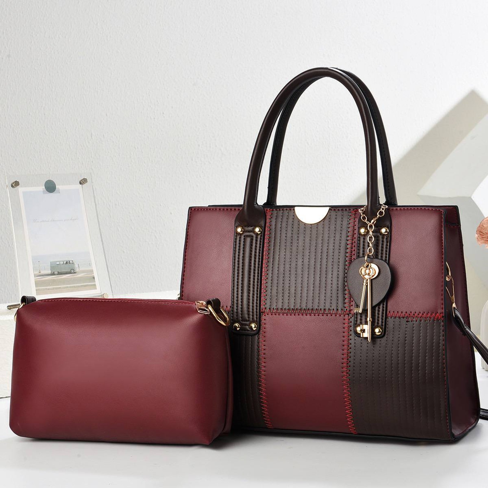 Trendy Women Fashion Designer Bag 2in1 - Image 3