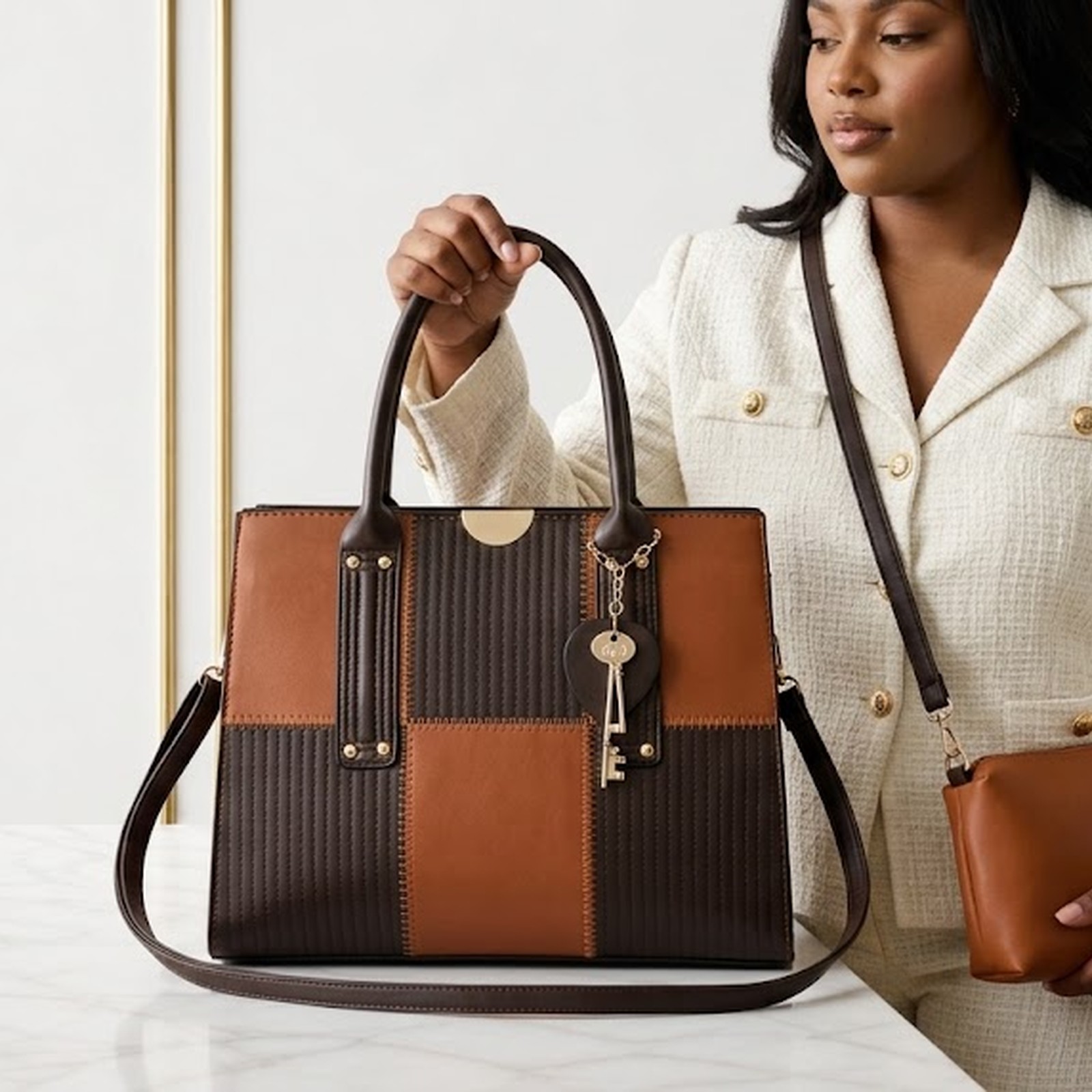 Trendy Women Fashion Designer Bag 2in1 - Image 4