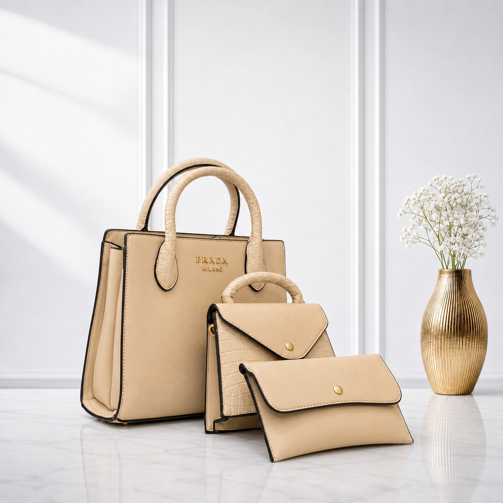 Fashionable Italian Designer Ladies Bag 3in1