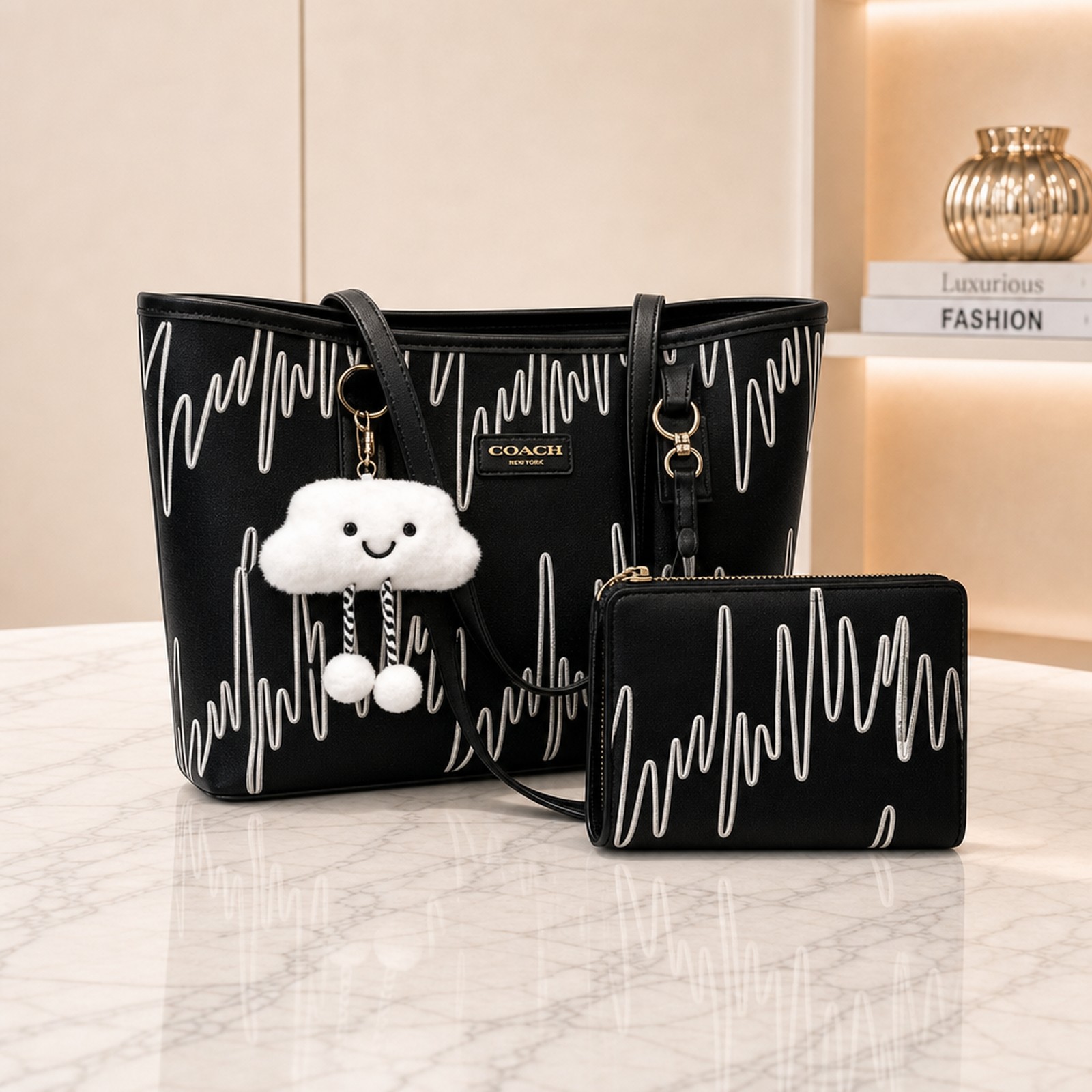 Fashionable and Good Quality Women Tote Bag With Purse (ME)